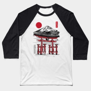 Torii of Itsukushima Shrine sumi-e Baseball T-Shirt